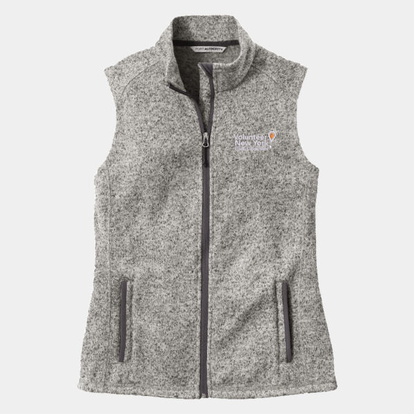 Embroidered Volunteer New York - Ladies Sweater Fleece Vest Thumbnail